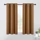 NICETOWN Sleek Blackout Curtains 54 inches Length for Small Windows, Noise Reducing and Block Draft Panels for Door Doorway Laundry Office Luxury Decor Theme (2 Panels, Gold Brown, W42 x L54 -Inch)