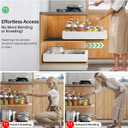 Pull out Cabinet Organizer, 2-pack, Expandable(12"-20") Heavy Duty Slide out Drawers Fixed with Adhesive Nano Film for Pots, Roll out Shelf Storage for Kitchen Base Cabinet Organization (3 Rails) White