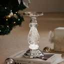Candlestick Holders Music Water Lantern Candle Holder Home Decor for Fireplace Mantel Table Centerpieces Wedding Decor Dinner Party Festive Christmas Housewarming Gift (Silvery)