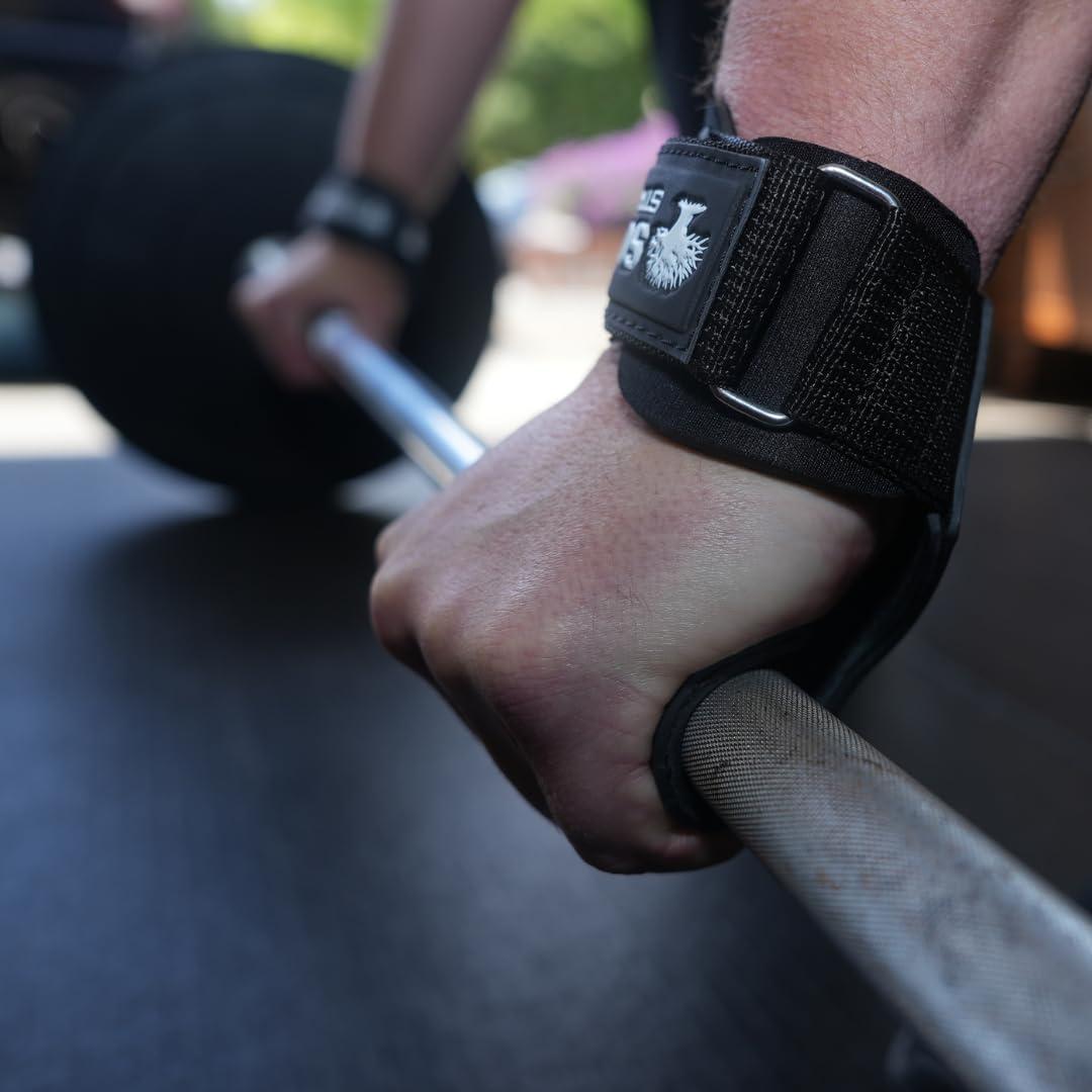 Sonoma Strength Co Weight Lifting Grips Heavy Duty Gloves Alternative Wrist Strap with Padded Wrist Support & Maximum Grip - Gym Straps for Weightlifting, Powerlifting, Deadlift, Crossfit, Pullup Grip (Large)