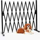 Metal Expandable Dog Gate, 9Feet, Versatile Accordion Safety Barrier, Indoor and Outdoor, Portable Retractable Barricade, Adjustable Pet Fence, Free Standing (Classic, Black)