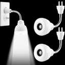 Yahenda 3 Piece Plug in Motion Sensor Light Indoor 5W PIR Infrared Motion-Activated Led Night Light for Air Conditioner Outlet, 360 Rotatable Sensor Detector Plug Outlet in for Wall Garage, White