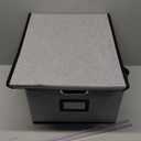 File Storage Box with Lid, Foldable Portable Document Organizer with Handle, Perfect for Home/ Office/ File Organization(Grey)