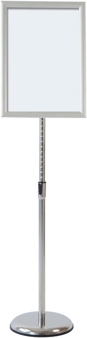 Adjustable Pedestal Sign Holder Poster Stand - 11 x 17 Inch Vertical & Horizontal Sign Stand Displayed Poster Holder - Round Base Sign Stands for Display, Advertisement & Outdoor Sign Holder - Silver