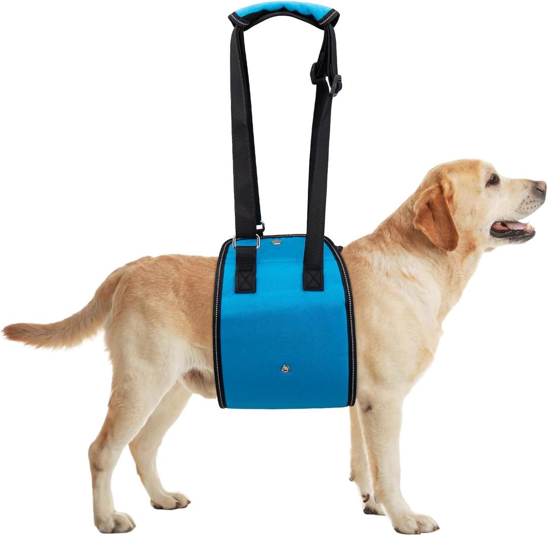 Dog Lift Harness Dog Sling for Large Dogs, Portable Dog Carrier Sling for Back Legs, Ajustable Hip Support Harness for Weak Rear Leg, Assist Senior Disabled Joint Injuried and After ACL (Blue)