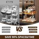 Seoneiro Whiskey Tray, Glass Cup Rack, Mug Holder, Coffee Cup Organizer, Bathroom Countertop Organizer with Drain Board Wine Glass Decorative, Food Tray, Kitchen Spice Rack