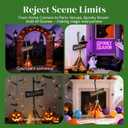 Halloween Witches Decor, Witches Broom Halloween Decor, Animated Floating Broomstick for Spooky Sounds, Haunted Party Decorations, Light-up Dancing Magic Witch Broom Porch Decor