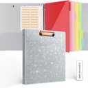 2Pack 3 Ring Binder 1 Inch for Letter-Size(11" x 8.5") Paper with 5-Tab Dividers, Binders 1 Inch with Custom Labels, Pockets, Clipboard Organizer, for Women School Office - Silver EYROZILL