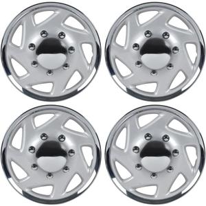 BDK 4-Pack Premium 16" Wheel Rim Cover Hubcaps OEM Style Replacement for Ford E150 E250 E350 Econoline F-150 F-250 F-35 F-250 F-350, Snap On Car Truck SUV Hub Cap - 16 Inch Set