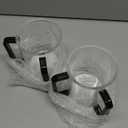yeesport 2 PCS Judaica Hand Washing Cup with Dual Handles, Clear Acrylic Netilat Yadayim Cup with Non Slip Pads for Jewish Ritual, Sabbath, Morning Cleansing, Holiday Prayer, Festival Table