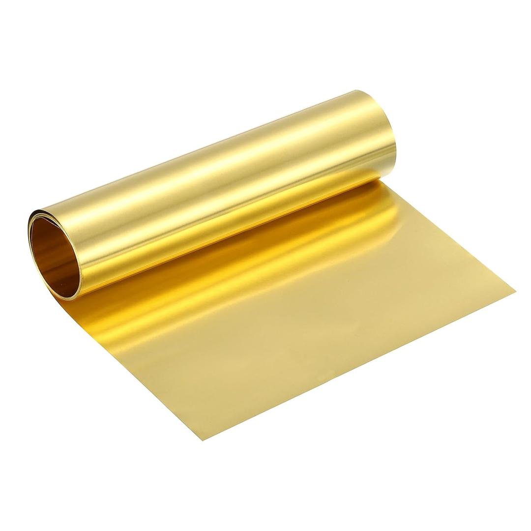 uxcell Brass Sheet Roll, 40" x 6" x 0.0028" Metal Flashing Brass Foil Roll for Crafting, Electrical DIY Projects Repairs, Gold