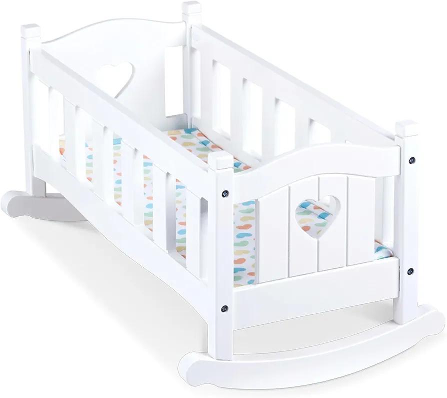 Melissa & Doug Mine to Love Wooden Play Cradle for Dolls, Stuffed Animals - White