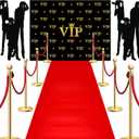 6.5 x 5 ft VIP Photography Backdrop Red Carpet Backdrop Film Movie Banner Paparazzi Props Party Accessory and Runner Red Carpet Runner 2.6 x 15 ft with Tape for Theme Party Decorations