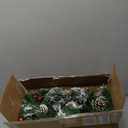 9FT Christmas Garland with Lights, Pre-Lit Christmas Garland Decorated with Red Berries Silver Balls and Pinecones, Battery Operated Christmas Decorations for Mantle Fireplace Indoor Outdoor Home