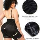SHAPELLX Fajas Colombianas Shapewear for Women Tummy Control Plus Size Postpartum Body Shaper Butt Lifting Bodysuit (Black, XXXL)
