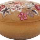 47th & Main Scented Candles Hand-Painted Floral Glass Jar Candle with Lid, 5.25" Dia x 3" H, Oud Gold