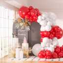 130pcs Red and White Balloons Garland Arch Kit, 18 12 10 5 Inch Different Sizes Pack Red White Latex Balloon for Wedding Baby Shower Birthday Christmas Party Garland Decoration, Red And White