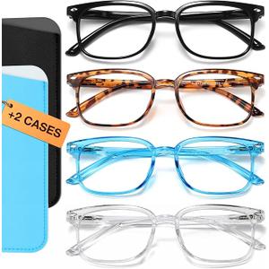 NOVIVON Pack Reading Glasses for Women, Reading Glasses Men, Blue Light Blocking Readers, Computer Eye Glasses, Cheaters