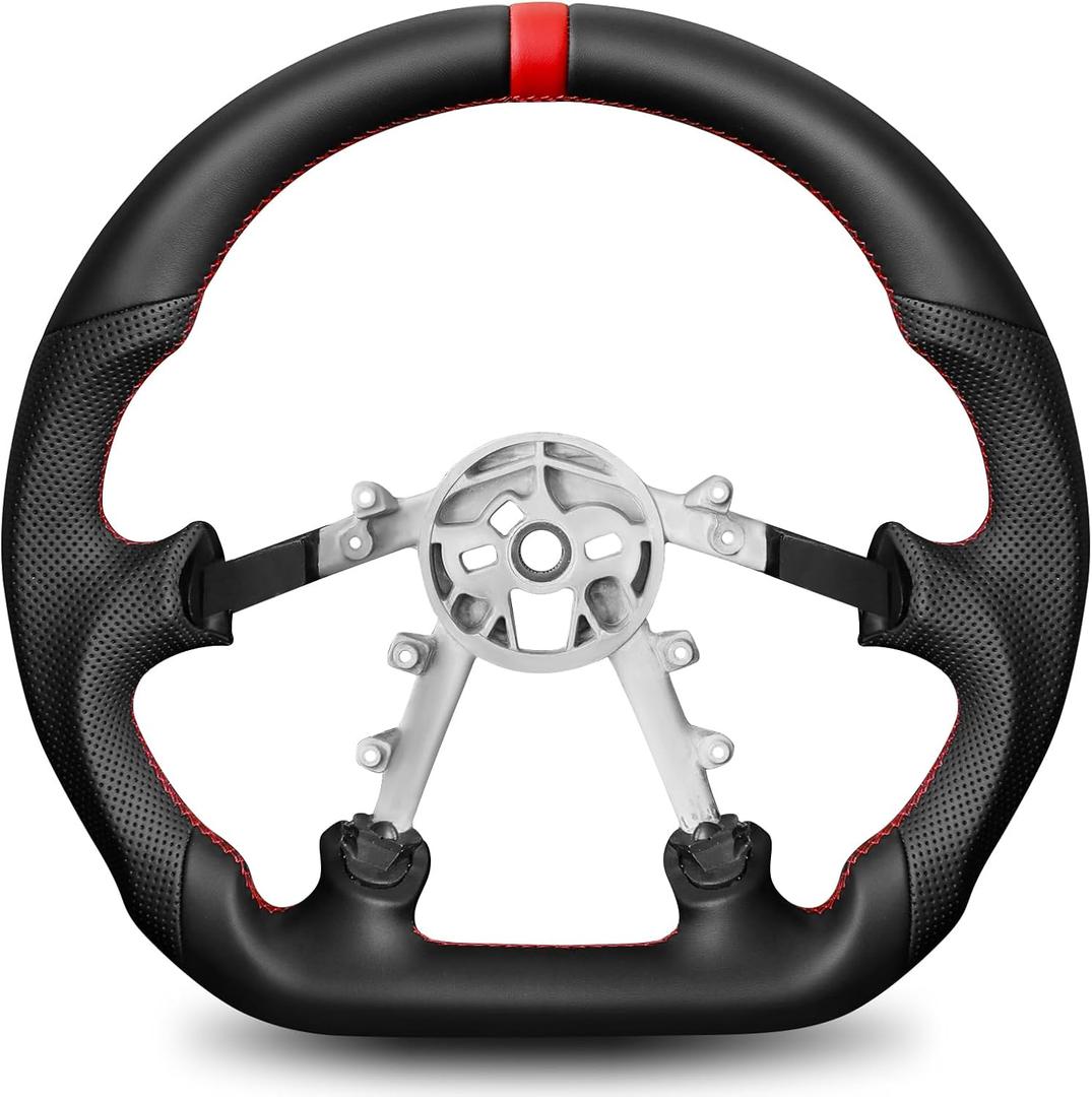 Steering Wheel for Chevy Corvette C5 1997-2004 Full Nappa Perforated Leather D-shaped Flat-bottom Hand-Stitched for Corvette C5 Z06 Steering Wheel Replacement for C5 All Trims Levels