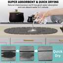 Large Stone Drying Mat for Kitchen Counter, Quick Drying Foldable Dish Drying Mat, Super Absorbent Diatomaceous Earth Drying Mat for Dishes Bottles Cups, Match Any Countertop (Grey, 22.8"x15.4") (Gray)