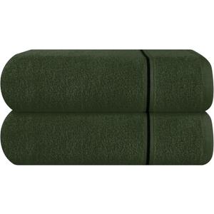 MyOwn Cotton 2 Pack Oversized Bath Towel Set 28x55 inches, Large Bath Towels, Ultra Absorbant Compact Quickdry & Lightweight Towel, Ideal for Gym Travel Camp Pool - Olive Green