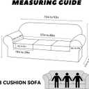 Sofa Slipcover with Armrest Pockets 4-Piece Set, Stretch Faux Leather Couch Cover for 3-Cushion Couches(Fits 72-92") - Non-Slip, Machine Washable, Pet & Kid Friendly - Beige