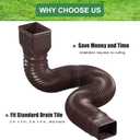 YOTODY 2 Pack Rain Gutter Downspout Extensions Flexible,Universal Drain Downspout Extender Drainage Connector 21"-68",Screws for Included,Brown
