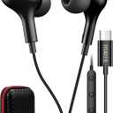 USB C Headphone for Samsung S23 FE S22 S21 S20 A53 A54 Wired Earbuds Magnetic in-Ear Type C Earphone with Microphone Volume Control Bass Stereo Noise Canceling for iPhone 15 Pro Max Pixel 6 6a 7a 8 5