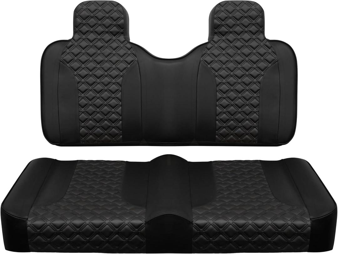 Golf Cart Seat for EZGO TXT 1994-2013 & RXV 2008+, EZGO TXT/RXV Ftont Seat Cushion Assembly, Factory Style Seat Bottom Cushion & Seat Back Cushion, Golf Cart Seat Replacement Kit, 2 Piece Set