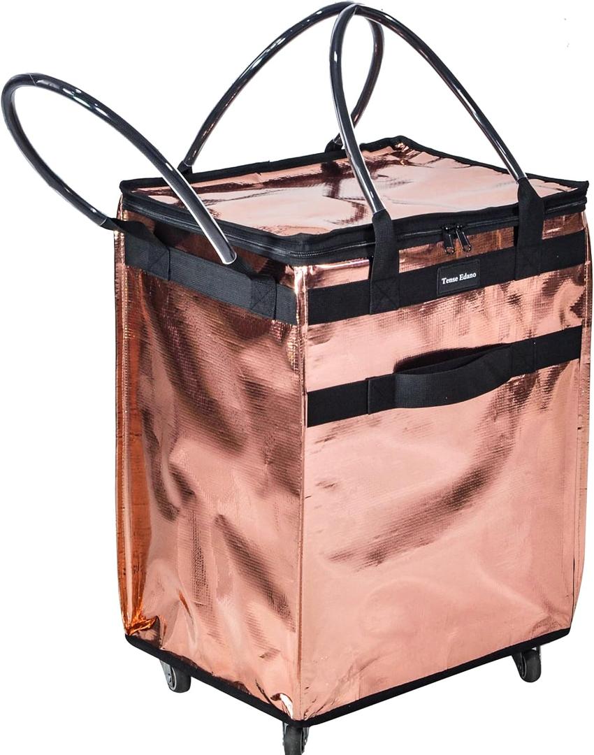 Reusable Grocery Bag On Wheels Large Capacity Shopping Trolley Foldable Rolling Tote Bag with Heavy Duty Handle for Travel