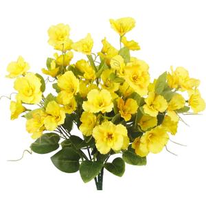 3 Pcs Artificial Flowers for Outdoors Hibiscus Spring Summer Decor Yellow Artificial Tropical Flowers Realistic UV Resistant Silk Hibiscus Flowers for Outside Planter Front Door Porch Patio