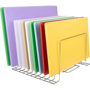 Thirteen Chefs Stainless Steel Cutting Board Rack - Ten 1" Slots fits Baking Sheets, Pans and Lids - Commercial Grade Organizer and NSF Stamped for Restaurants and Kitchens
