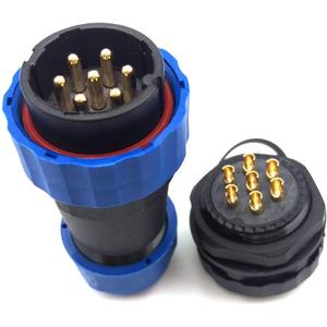 SD28 28MM 25A 250V 7Pin Panel Mount Waterproof Connector IP68, Aviation Plug Socket,Power Cable Connector (7-Pin, Panel Mount-Plug(Male)&Socket(Female))