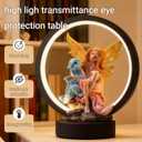 Fairy Dragon Figurine Lamp - Fairy Collection Pixie Statue with 6.15 inch LED Circle Table Lamp for Gifts,Fantasy/Bedroom/Bookshelf/Desk Decoration