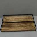 Meangood Floating Shelves Wall Mounted Set of 2, Rustic Wood Wall Storage Shelves for Bedroom,Living Room,Bathroom, Kitchen Torched Wood (Carbonized Black)