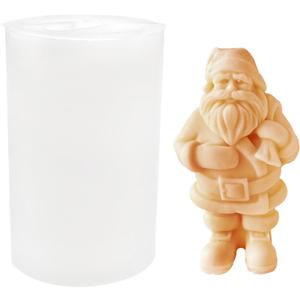 Christmas Candle Mold for Candle Making, 3D Silicone Mold for Resin Casting DIY Plaster Polymer Clay Home Decoration (Santa Claus)
