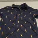The Children's Place Baby Boys' and Toddler Poplin Short Sleeve Button Down Shirt (3T, Navy Carrots)