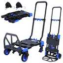 2-in-1 Hand Truck Dolly Foldable,330LB Capacity Hand Dolly,Folding Hand Cart with Retractable Handle,Hand Truck Foldable with 4 Wheels,Portable Handtruck
