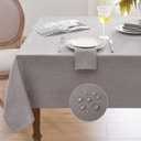 Rectangular Table Cloth 60x120 inch Grey Linen Textured Tablecloth Outdoor Waterproof, Stain and Wrinkle Resistant, Extra Lang Table Cloths for 6/8 Foot Rectangle Large Tables Decor Garden