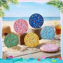 Amyhill 30 Pcs Summer Beach Foldable Flying Disc Fans with Bags Summer Beach Pool Birthday Party Favors 9.8'' DIY Cooling Fan Colorful Goody Stuffers End of The Year Gifts from Teacher