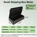 9x6x2'' Small Shipping Boxes 25 Pack, Black Corrugated Cardboard Mailers for Mailing Packaging Small Business (BK962-25)