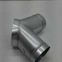 45 Degree 8 x 6 x 6 Inch Y Shape Duct Splitter - Metal 3 Way Connector - Galvanized steel - Duct Adapter - for Dryer Vent, Exhaust Fan, Hose, Home or Industrial HVAC Exhaust Ventilation