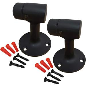 QCAA Solid Brass Door Stop, 3", Matte Black, Made in Taiwan, 2 Pack