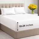 Extra Deep Pocket Cal King Sheets - 4 Piece Breathable Cooling Bed Sheets - Hotel Luxury Sheet Set - Soft, Wrinkle Free & Comfy - Easily Fits Extra Deep Mattresses - Deep Pocket Antique White Sheets