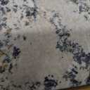 5ft Round Area Rug Living Room Rugs - 5x5 Washable Large Soft Indoor Neutral Modern Abstract Low Pile Rug Carpet for Bedroom Dining Room Farmhouse Home Office - Beige Blue