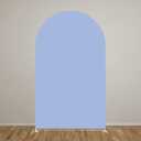Light Baby Blue Solid Arch Backdrop Covers for Positano Parties Arched Stand Stretchy Fabric Cover Porcelain Boys Birthday Party Decors(4x7.2ft) (GX-1176)