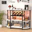Unikito Wine Bar Cabinet with LED Lights and AC Outlets with USB-C Ports, 4-Tier