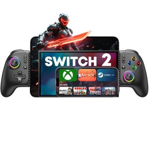 Gamtoure Wireless Phone Controller for iPhone, iPad Mini, Android- Bluetooth Game Controller for Nintendo Switch 2/Switch/Lite/OLED (Black)