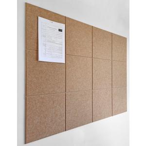 Decorita Large Cork Board Alternative - 12"x12" 12 Pack Felt Wall Tiles with Safe Removable Adhesive, Cork Wall Tiles for Walls Cork Board for Office Pin Board Tack Board Cork Board  - Suntan
