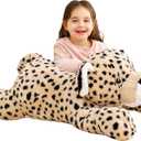 IKASA Giant Cheetah Stuffed Animal Plush Toy,Large Leopard Cute Jumbo Soft Toys,Huge Big Size Plushy Plushie,Gifts for Kids (Brown, 30 inches)